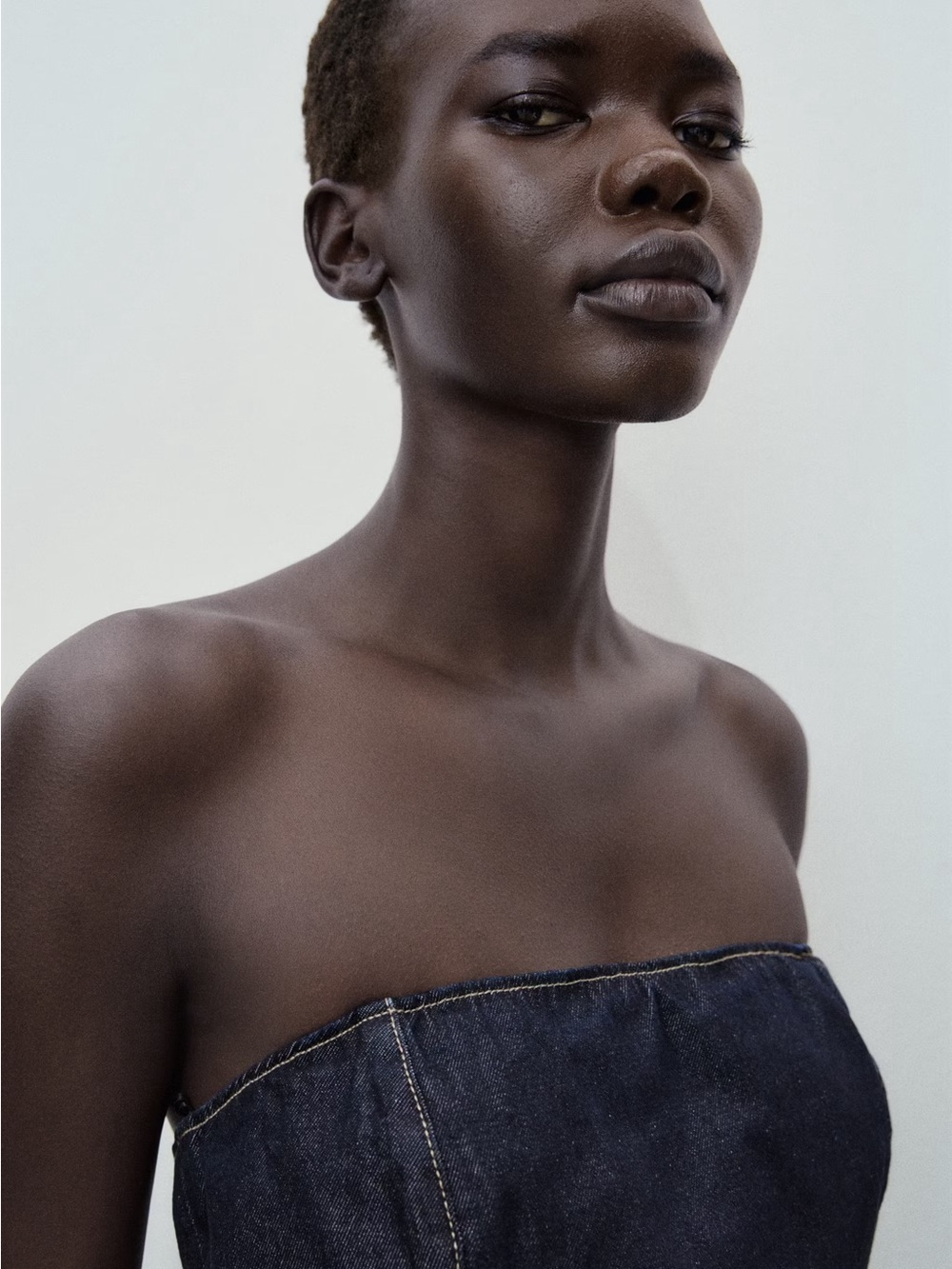 NWT (size M) MANGO STRAPLESS DENIM JUMPSUIT - Picture 3 of 10